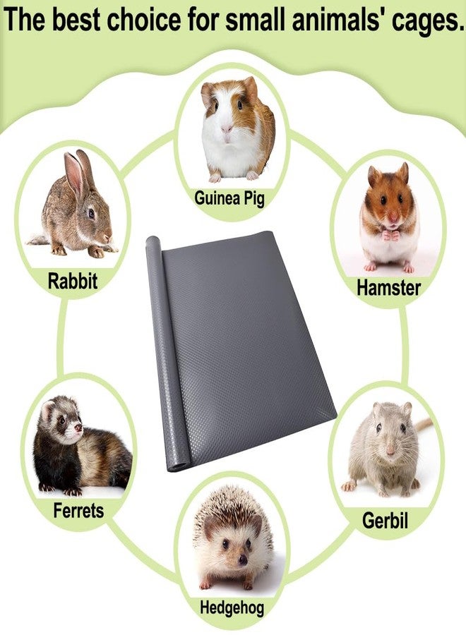 TCYPUHL Washable Guinea Pig Bedding Cage Liner Waterproof Rabbit Bedding, Easily Cut to Suit Cage and Reusable Pads for Guinea Pigs, Rabbits, Hamsters, Gerbils, and Chinchillas,18"×79" 1pcs, Grey Mat - Image 5