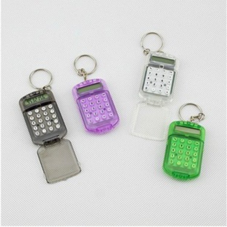 Transparent Mini Calculator Cartoon Creative Flip Computer Student Portable Keychain Pendant Calculator - Image 4