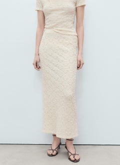MANGO Textured Fitted Skirt  - Image 1