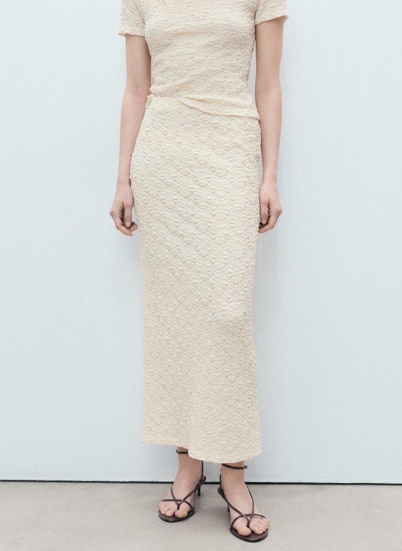MANGO Textured Fitted Skirt  - Image 1
