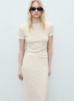 MANGO Textured Fitted Skirt  - Image 3