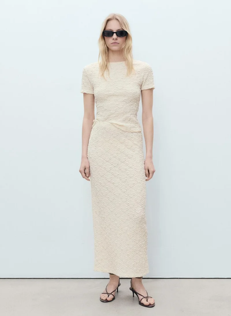 MANGO Textured Fitted Skirt