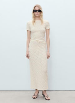 MANGO Textured Fitted Skirt  - Image 4