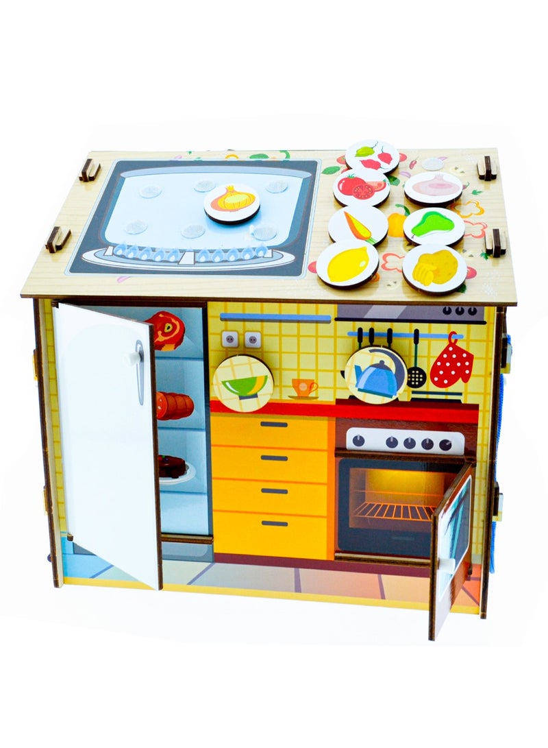 FOFA FOFA Wooden Educational Board - Busy board - Housekeeping — A Magical World Full of Engaging Activities and Educational Games for 3 4 5 Years Old Girls Boys Gifts Travel Toy  - Image 4