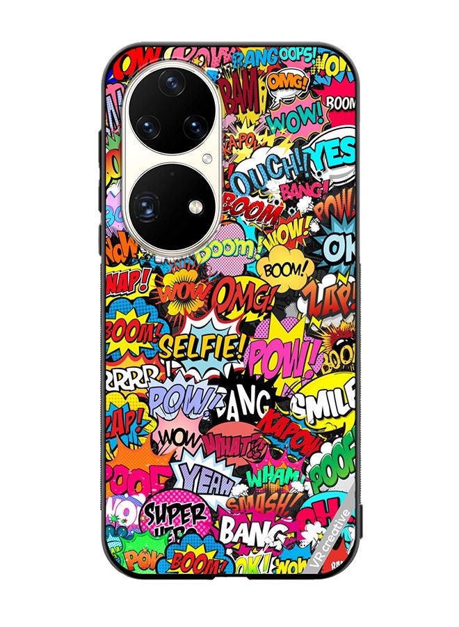 VR CREATIVE Protective Case Cover For Huawei P50 Pro Pop Art Design Multicolour - Image 1