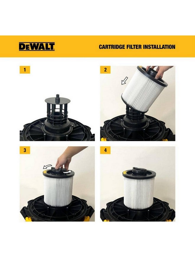 DEWALT Regular Cartridge Filter for Wet and Dry Vacuum Black and White 6 x 6 x 6 Inch DXVC4001 - Image 5
