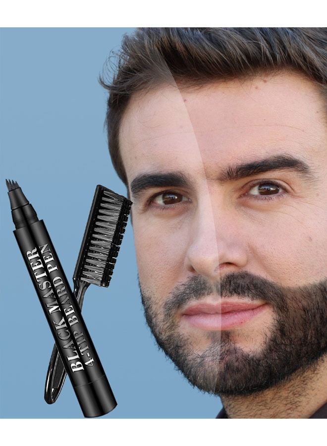 GUANJING Waterproof Men's Beard Pen Beard Care Beard Filling Pen Set, Durable Cover, Natural Appearance(Black) - Image 4