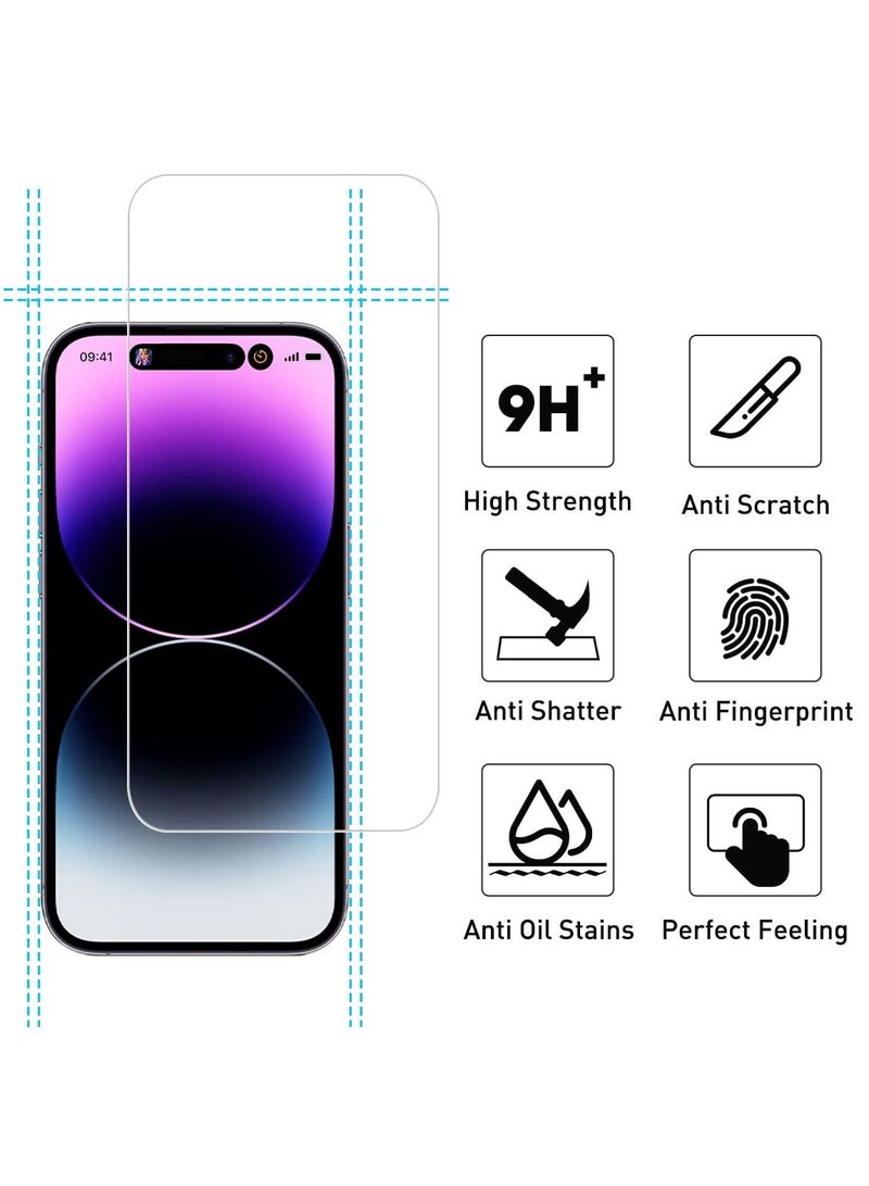 BORTONY Screen Protector for 14 Pro (6.1 inch) Premium HD Clear Tempered Glass Anti-Scratch Anti-Fingerprints Bubble-Free Ultra Resistant Compatible with Apple iPhone 14 Pro - Image 4