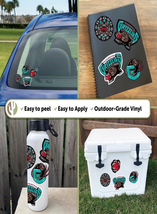 Desert Cactus Vancouver Grizzlies Sticker NBA Officially Licensed Vinyl Decal Laptop Water Bottle Car Scrapbook (Vintage T2-B) - Image 3