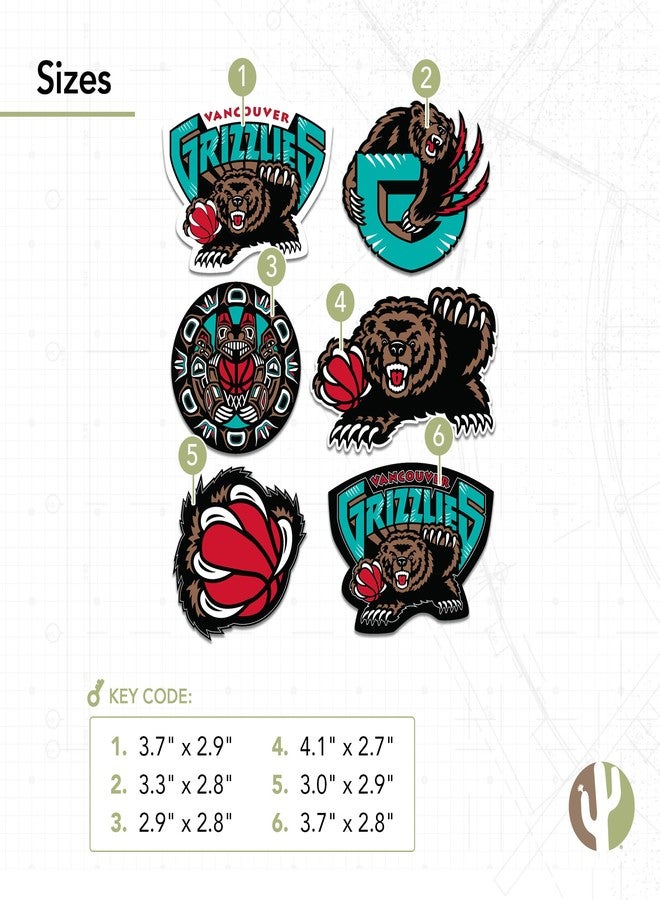 Desert Cactus Vancouver Grizzlies Sticker NBA Officially Licensed Vinyl Decal Laptop Water Bottle Car Scrapbook (Vintage T2-B) - Image 4