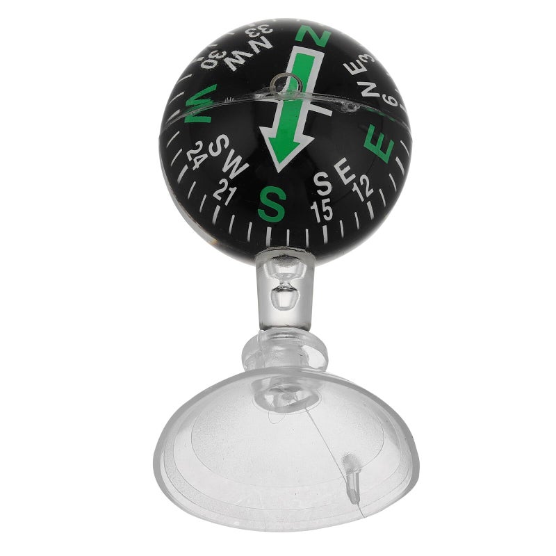 38mm Suction Cup Car Dashboard Compass Ball Black Portable Navigation Direction Guide - Image 2