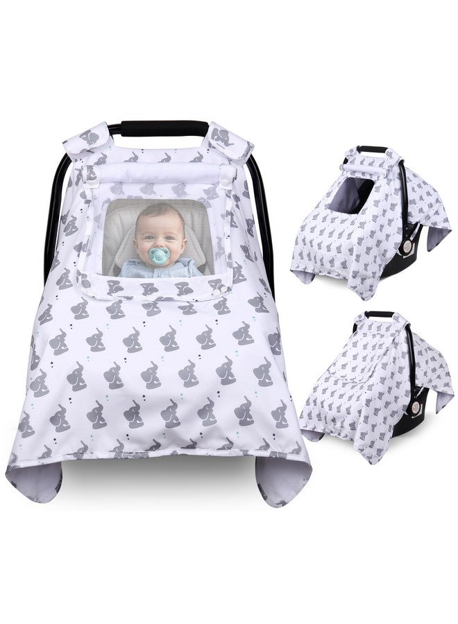 Bnditeu Car Seat Cover Baby, Carseat Covers Baby with 2 Layers Breathable Windows, Windproof Infant Car Seat Cover, Kick-Proof Baby Carrier Cover for Baby Boy Newborn Essentials - Image 1