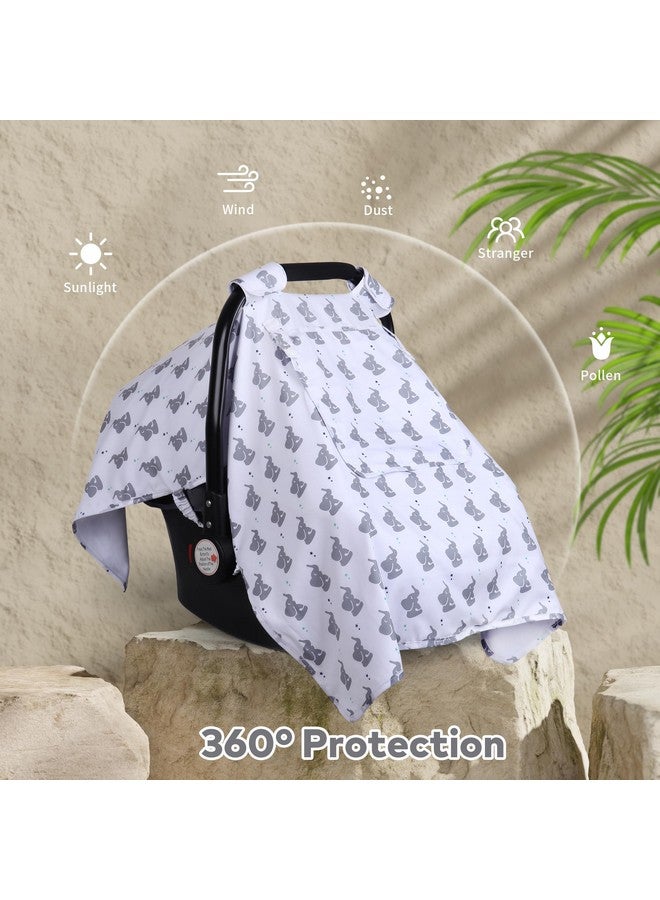 Bnditeu Car Seat Cover Baby, Carseat Covers Baby with 2 Layers Breathable Windows, Windproof Infant Car Seat Cover, Kick-Proof Baby Carrier Cover for Baby Boy Newborn Essentials - Image 5
