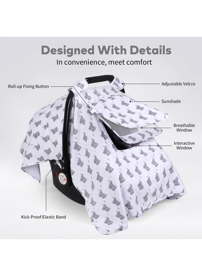 Bnditeu Car Seat Cover Baby, Carseat Covers Baby with 2 Layers Breathable Windows, Windproof Infant Car Seat Cover, Kick-Proof Baby Carrier Cover for Baby Boy Newborn Essentials - Image 3