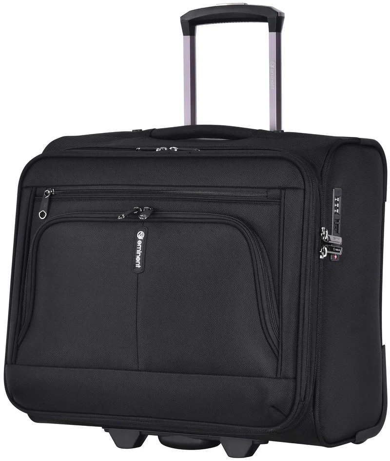 Eminent Unisex 17inch Pilot Case 2 Wheel Laptop Trolley with Built-In TSA Lock and Safe Zipper for Business Travel, V325T-SZ-17, Black