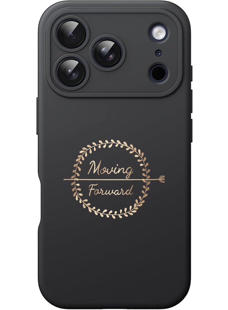 Theodor Protective Slim Fit Case Liquid Silicone Cover with Full Body Protection Anti-Scratch Shockproof Case For Apple iPhone 17 Pro Max (Black) Moving Forward - Image 1