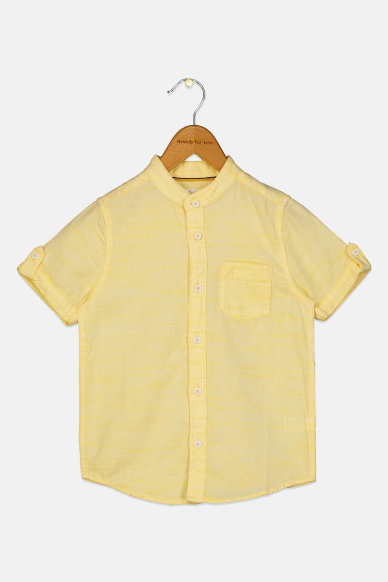 Hamleys Toddlers Boy Regular Fit Embroidered Logo Short Sleeve Shirt, Yellow - Image 2