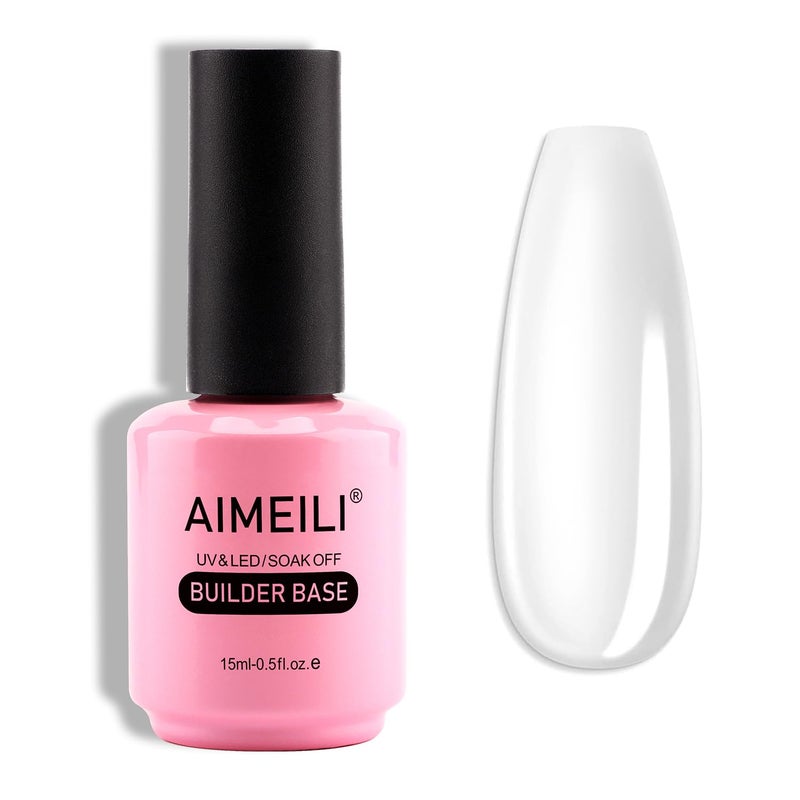 AIMEILI جيل بناء شفاف خالي من الهيمو AIMEILI لتمديد الأظافر، جل طلاء أظافر UV LED 15 مل - Image 1