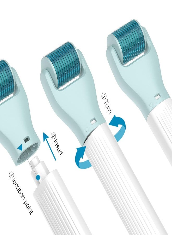 JEJIME 10 in 1 Derma Roller Kit for Face and Body-Face Roller&Face Brush，0.25mm Microneedling Pen MicroneedleRoller, Facial Beauty Roller Skin Care Tools with 10 Replaceable Heads and Storage Case - Image 3