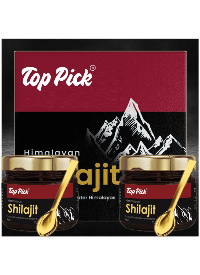 Top Pick Himalayan Shilajit Resin 30g Double Pack for Improved Stamina 