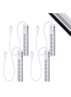GE Ge 6Outlet Surge Protector 4 Pack 2 Ft Extension Cord Power Strip 450 Joules Heavy Duty Plug Twisttoclose Safety Covers Ul Listed White 54627  - Image 2