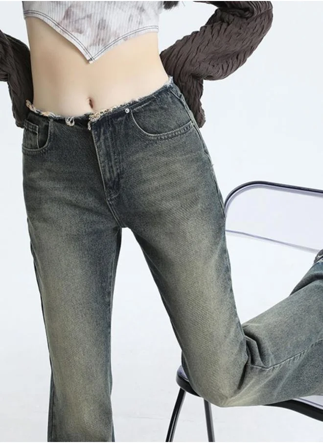 YUNIQEE Blue Flared Mid-Rise Light Fade Denim Jeans