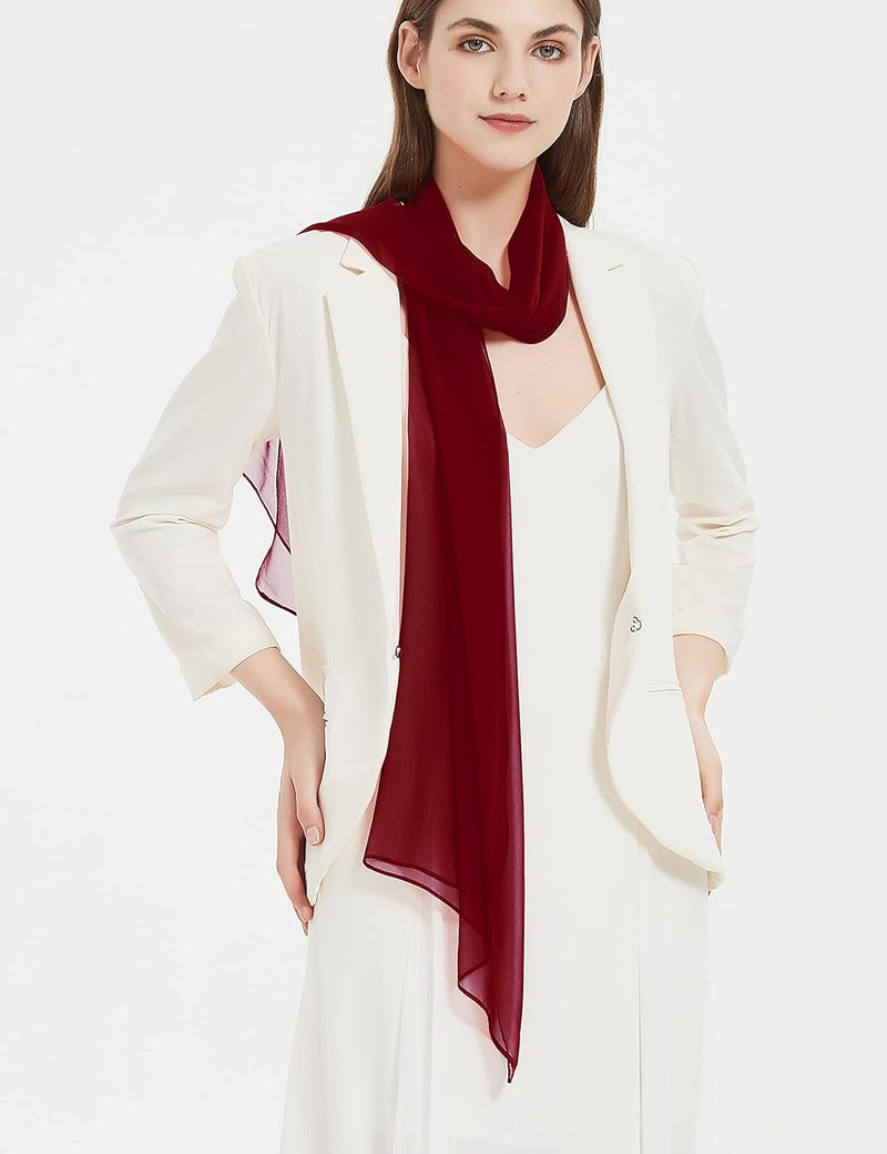 PANTONIGHT Long Chiffon Sheer Scarf For womens - Image 3