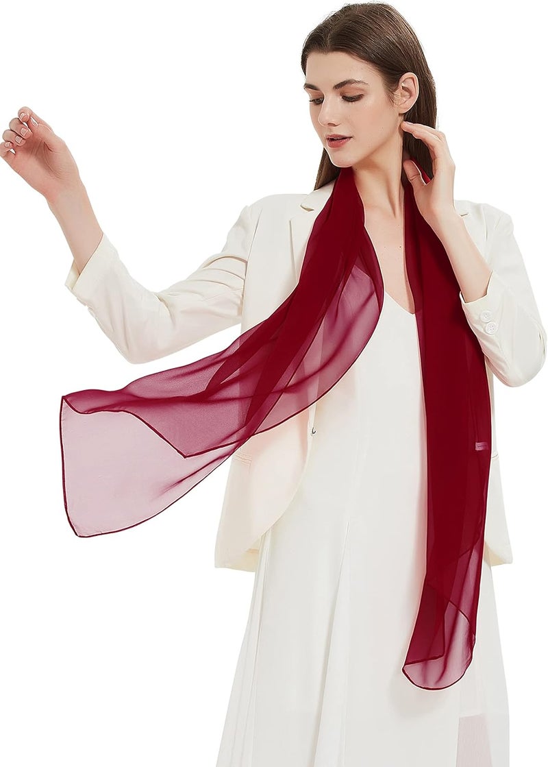 PANTONIGHT Long Chiffon Sheer Scarf For womens - Image 1