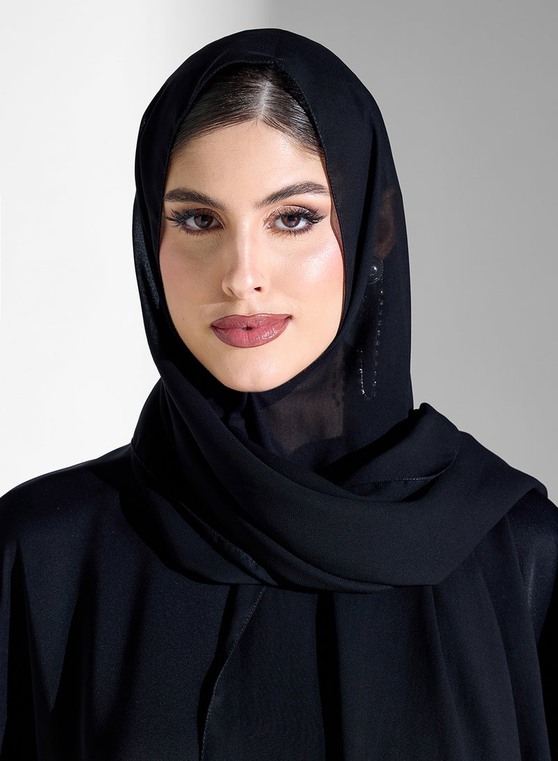 Khizana Abaya With Embellished Sleeves & Sheila - Image 4