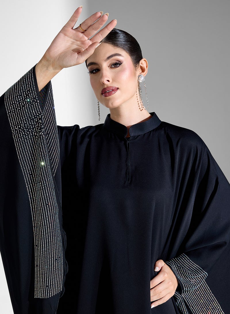 Khizana Abaya With Embellished Sleeves & Sheila - Image 3