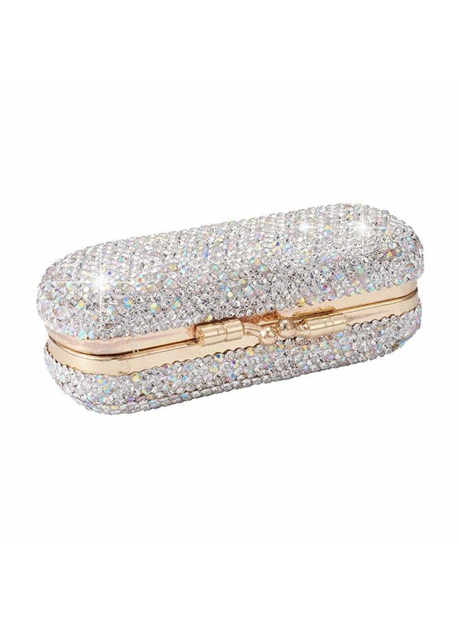Calidaka Lipstick Case Holder with Mirror Crystal Lipstick Organizer for Travel Ladies Fashion Portable Glitter Shiny Diamonds Rhinestone Clip Holder Luxury Lip Gloss Makeup Storage Bag - Image 1