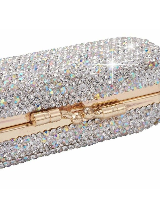 Calidaka Lipstick Case Holder with Mirror Crystal Lipstick Organizer for Travel Ladies Fashion Portable Glitter Shiny Diamonds Rhinestone Clip Holder Luxury Lip Gloss Makeup Storage Bag - Image 5