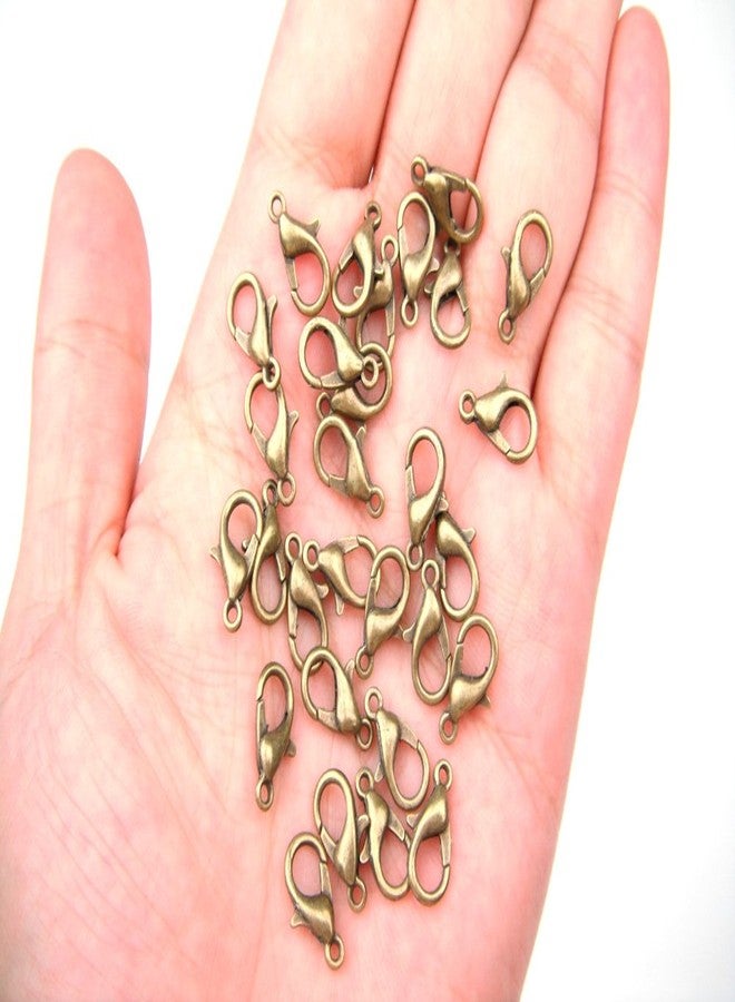 All In One 12x6mm 30g/100pcs Antique Bronze Plated Lobster Claw Clasps with 15 Gram Storage Box (Antique Bronze) - Image 2