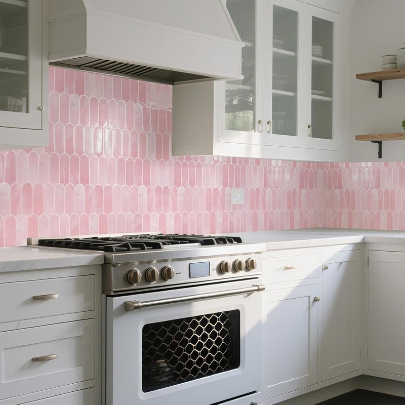 Art3d 12 x 12 Inch Heavy-Duty Peel and Stick Backsplash, Self-adhesive Wall Tiles for Kitchen Bathroom Decor, 10-Pack Pink - Image 2