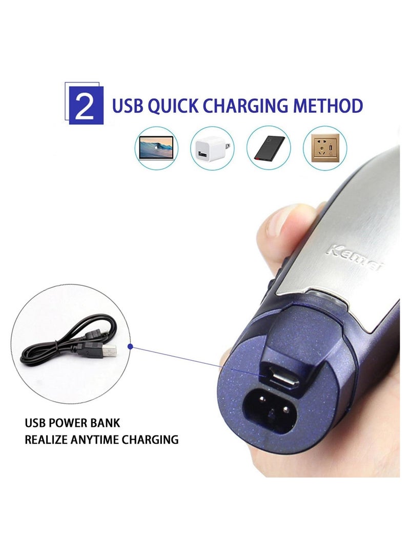 ELTRAZONE ELTERAZONE Men's Self-Cut Hair Trimmer Waterproof Cordless Rechargeable Hair Cutting Clippers Groomer with Stainless Steel - Image 3