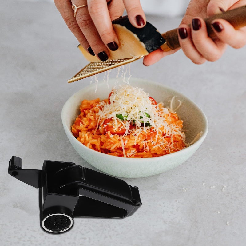 Rotary Cheese Grater 3 In 1 Multi Use Handheld Shredder For Kitchen Black - Image 5