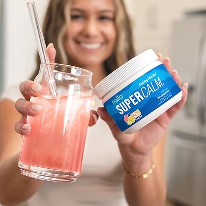 Nello Supercalm Powdered Drink Mix, Yuzu Guava, L Theanine, Ksm-66 Ashwagandha, Magnesium Glycinate, Vitamin D 3, Supplements for Relaxation & Focus, No Sugar, Non GMO, On The Go, 30 Srvgs - Image 5