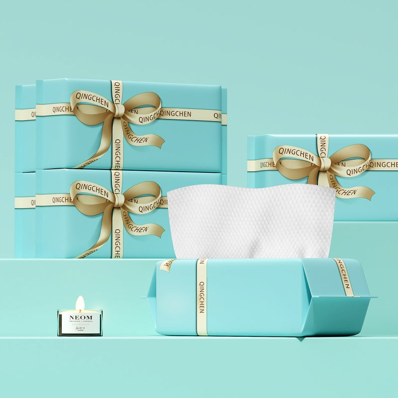 منشفة غسيل قابلة للاستخدام مرة واحدة سميكة من القطن الناعم لمنظف الوجه منشفة تنظيف الوجه للاستخدام الجاف والرطب تعبئة إنجليزية - Image 1