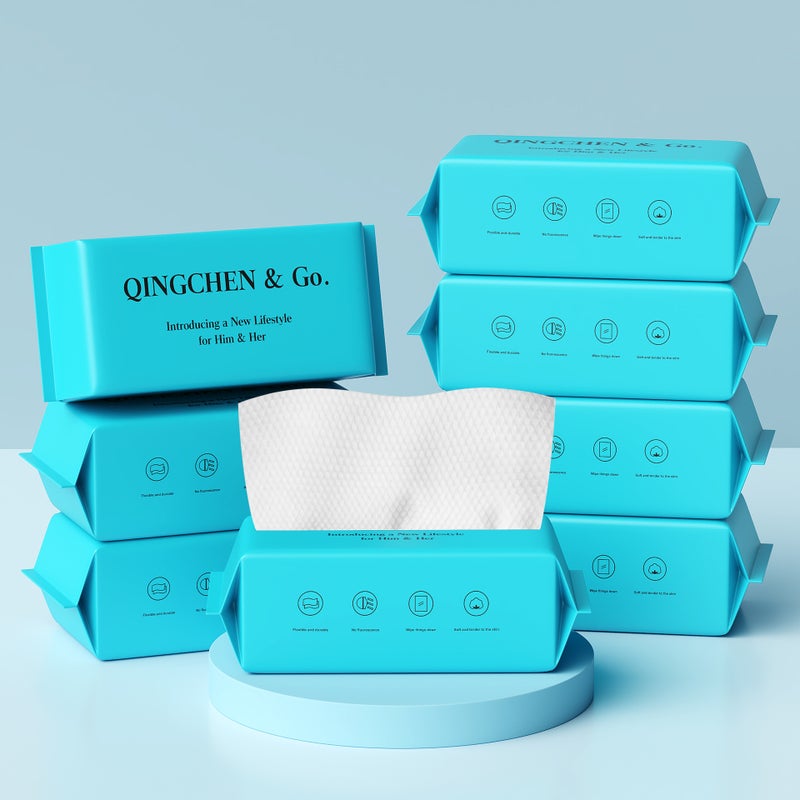 منشفة غسيل قابلة للاستخدام مرة واحدة سميكة من القطن الناعم لمنظف الوجه منشفة تنظيف الوجه للاستخدام الجاف والرطب تعبئة إنجليزية - Image 5