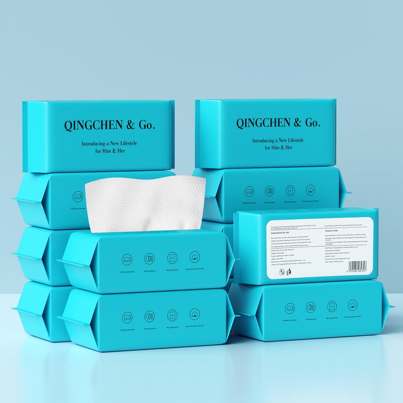 منشفة غسيل قابلة للاستخدام مرة واحدة سميكة من القطن الناعم لمنظف الوجه منشفة تنظيف الوجه للاستخدام الجاف والرطب تعبئة إنجليزية - Image 3