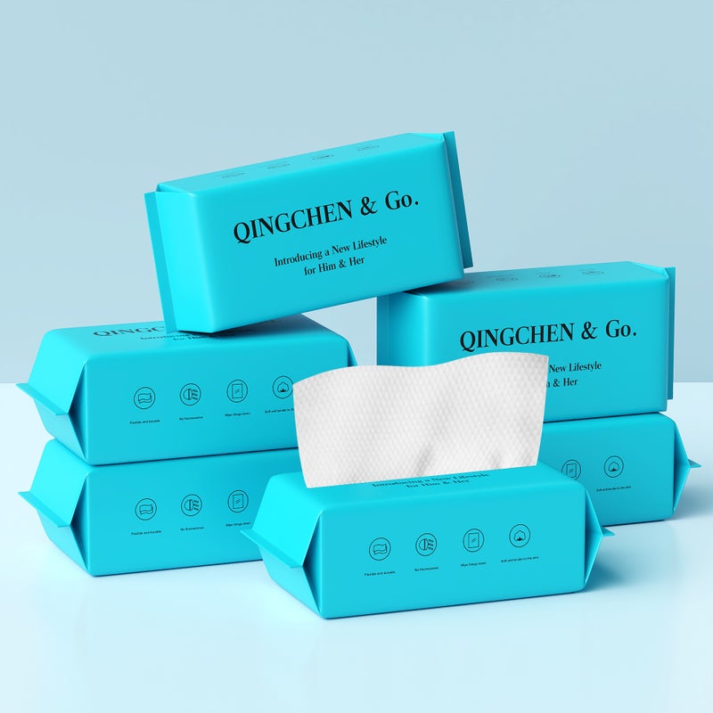 منشفة غسيل قابلة للاستخدام مرة واحدة سميكة من القطن الناعم لمنظف الوجه منشفة تنظيف الوجه للاستخدام الجاف والرطب تعبئة إنجليزية - Image 4