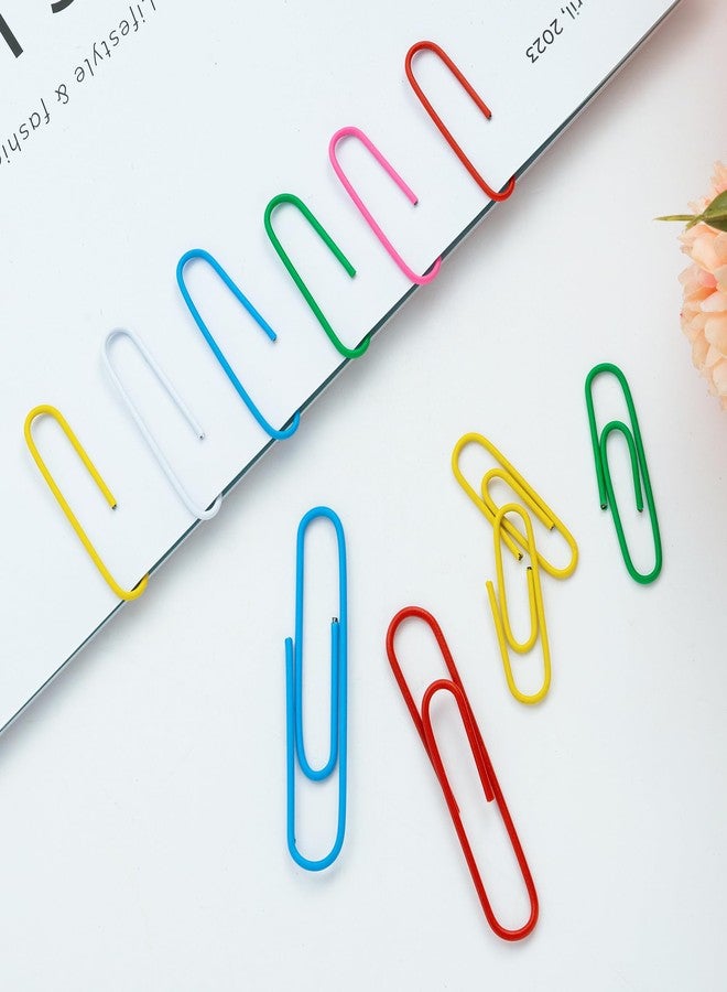 Bflaae Paper Clips Assorted Sizes, Cute Colored Paper Clip for Office Supplies,Small Medium Large Jumbo, Colorful and Heavy Duty, Ideal for Bookmark- Pack of 350 - Image 3
