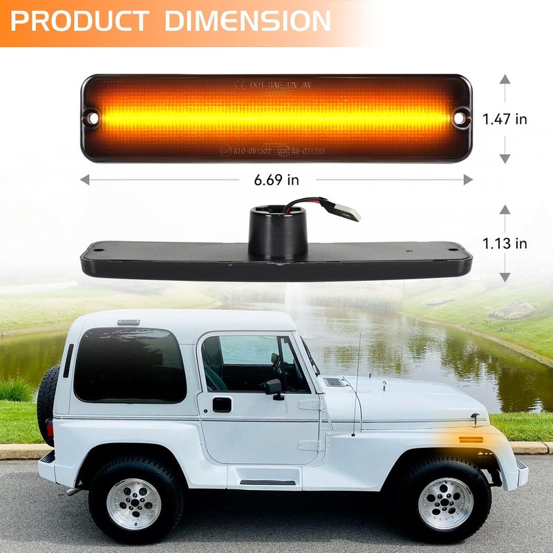 FetonAuto 2PCS LED Side Marker Light for Jeep Wrangler YJ - Image 4