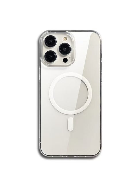 Magnetic Case For iPhone 15 Pro Compatible With MagSafe Wireless Charging With Shockproof Protective Phone Bumper Cover With Anti-Scratch Clear Back