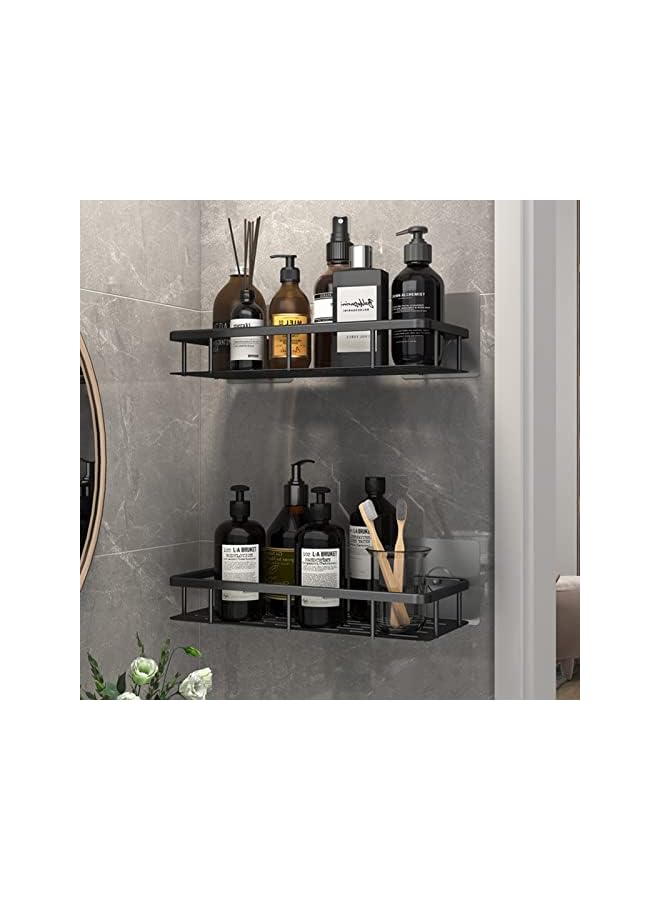 Raxoom Shower Caddy Shelf, 2 Pack Bathroom Shelves No drill Corner Shelf Shampoo Holder Storage Rack for Bathroom Toilet Kitchen Organizer (2 tier-Square) - Image 2