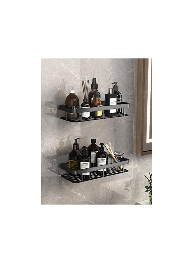Raxoom Shower Caddy Shelf, 2 Pack Bathroom Shelves No drill Corner Shelf Shampoo Holder Storage Rack for Bathroom Toilet Kitchen Organizer (2 tier-Square) - Image 3
