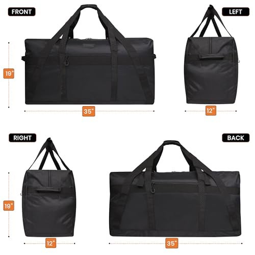 Fitdom 130L 35" Heavy Duty Extra Large Duffle with Upgrade Zipper, Durable & Water Resistant. Perfect as Camping Bag Travel Storage Tent Storage Sports Equipment Bag For Coaches & More - Image 2
