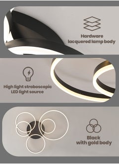 YATAI LIGHTING Modern Light fixtures Ceiling Light,5-Heads Round Modern Dimmable Ceiling Light Fixture,114W Flush Mount LED Ceiling light Geometric Acrylic Living Room Light Fixture Ceiling Light  - Image 4