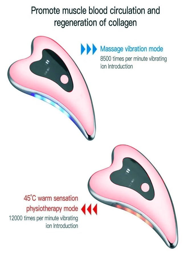 Face and Neck Massager, Shoulder Massager, Facial Scraping Pad, Electric Massager, Pink