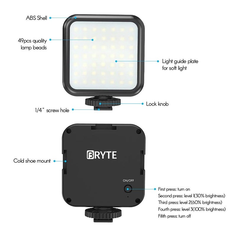 BRYTE Ultra Bright Lights for Videography & Photography|Dimmable LED Lights for Photography,DSLR, Mobile Light &Laptop Lights| 49LED Beads,Portable Fill Light for Zoom,Vlogs & Live Streaming - Image 4
